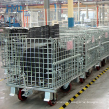 Huameilong Industrial Warehouse Collapsible Metal Storage Portable Stackable Pallet Cage
